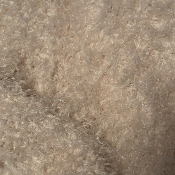 White Faux Feather Crop Long Sleeve - Woman Size M - Picture 3 of 5